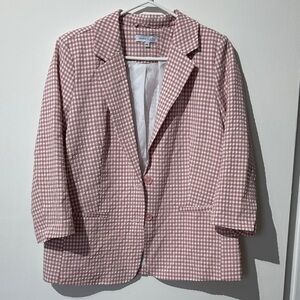 Marie Claire Women's Pink Gingham Blazer